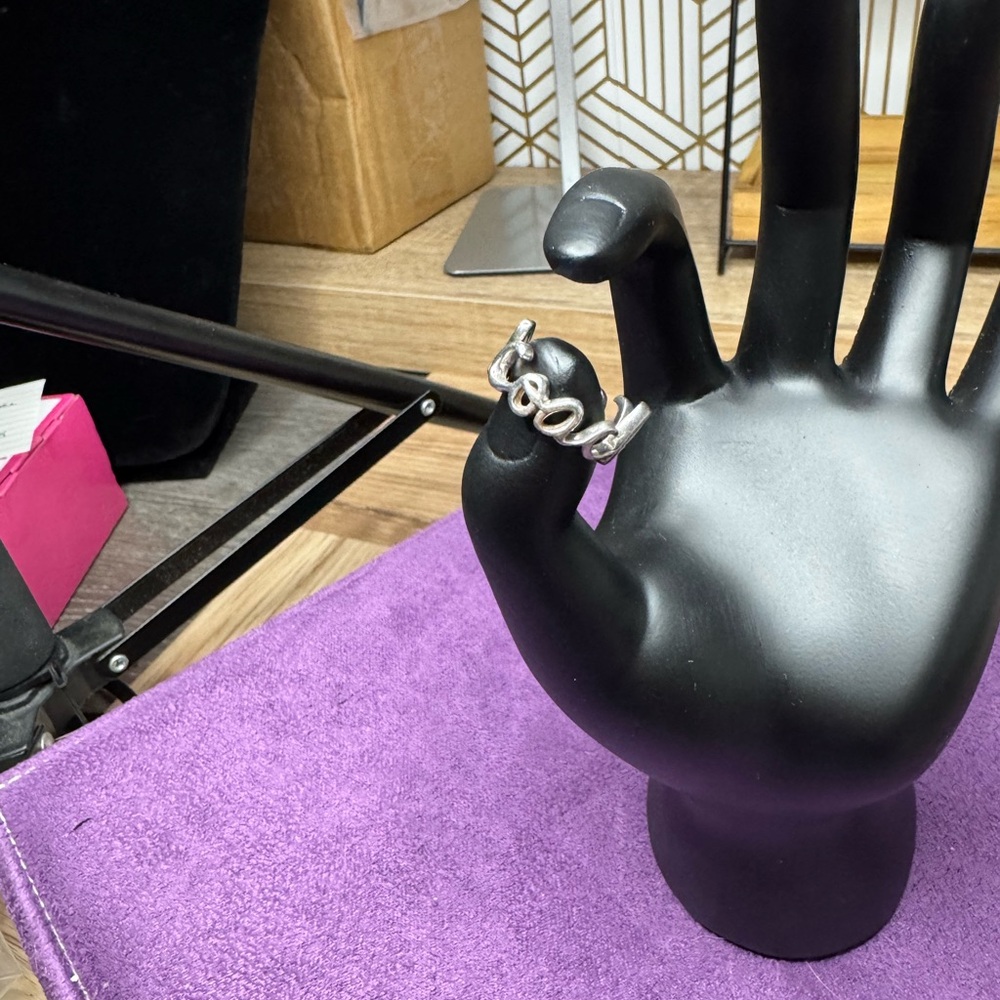 Silver Coach Script Ring - Vintage - image 5